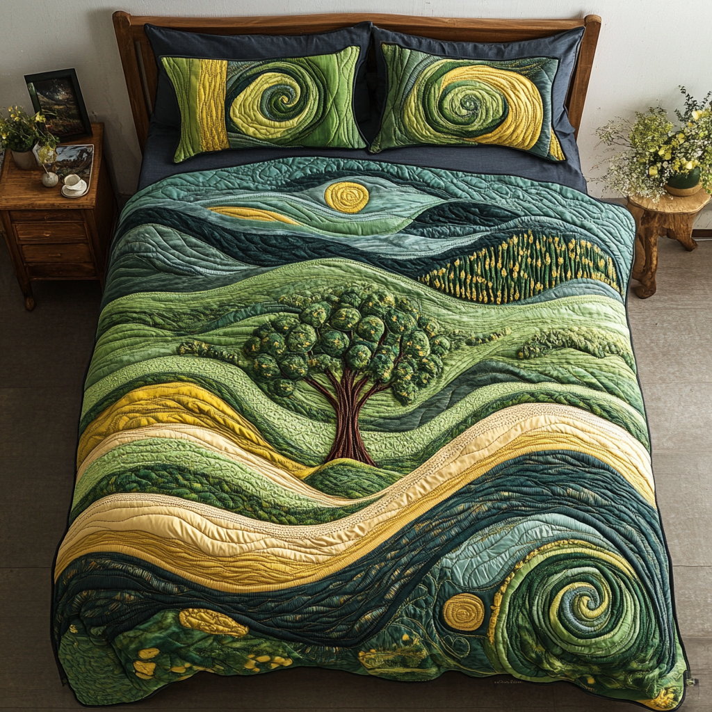 Ethereal Meadows 3-Piece Quilted Bedding Set NCU0DK4821