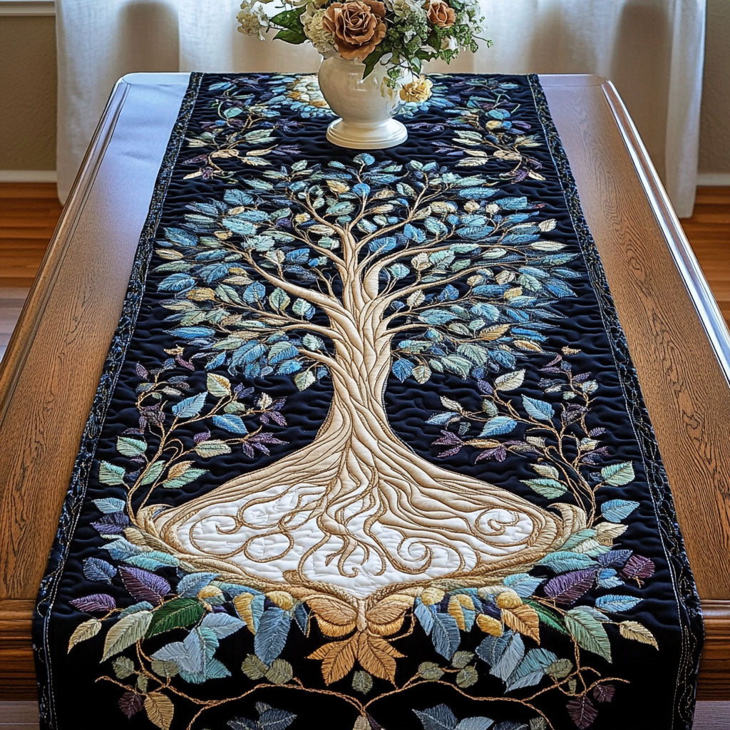 Ethereal Night Tree Quilted Table Runner NCU0NT3021