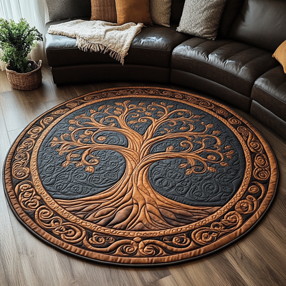 Ethereal Oak Quilted Round Mat NCU0DV3678