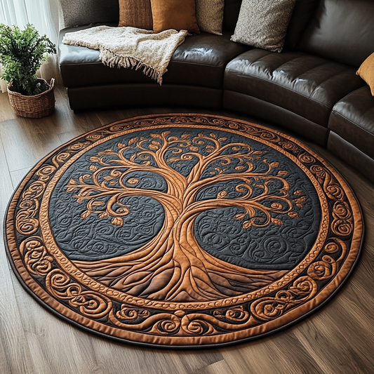 Ethereal Oak Quilted Round Mat NCU0DV3678