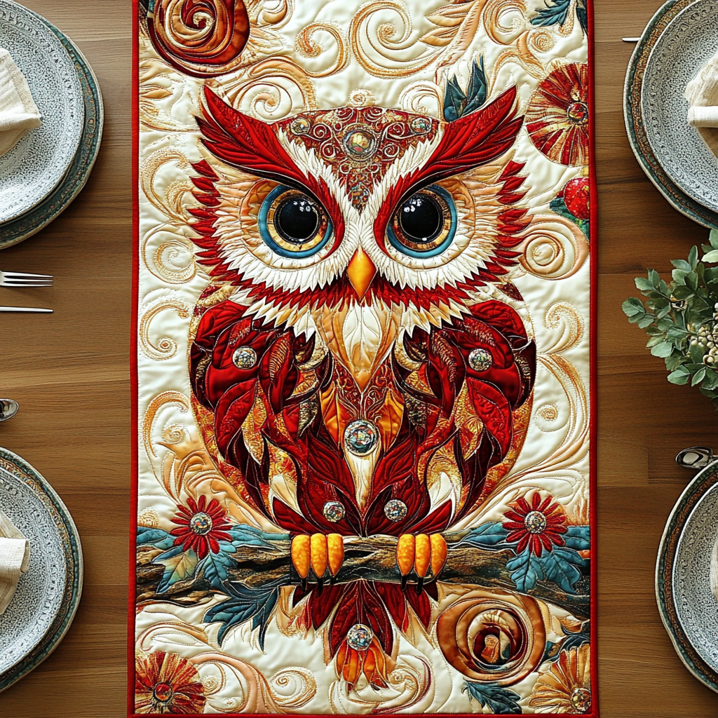 Ethereal Owl Quilted Table Runner NCU0DV600