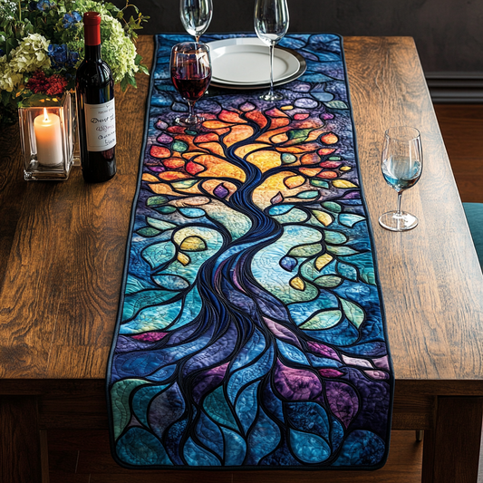 Ethereal Tree of Colors Quilted Table Runner NCU0DV2210