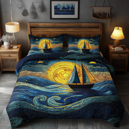 Ethereal Waters 3-Piece Quilted Bedding Set NCU0VL1003