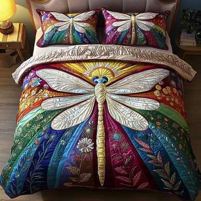 Dragonfly 3-Piece Quilted Bedding Set NCU0VT91