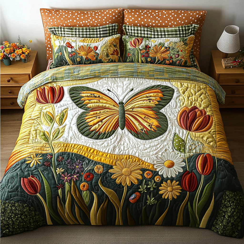 Ethereal Wings 3-Piece Quilted Bedding Set NCU0DK5627