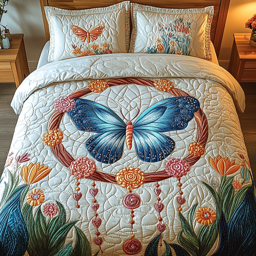 Ethereal Wings 3-Piece Quilted Bedding Set NCU0VL1224