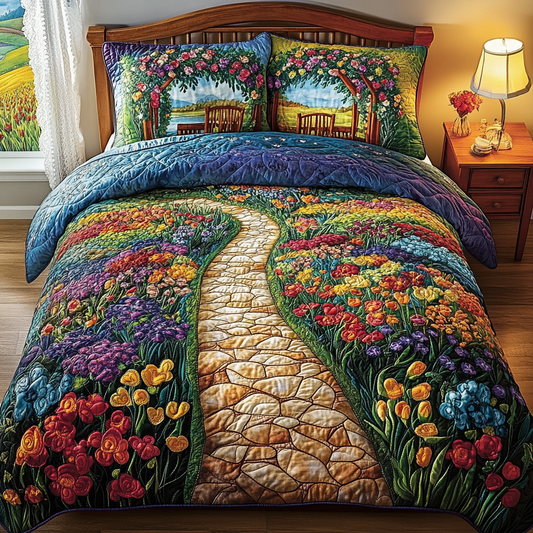 Evening Pathway 3-Piece Quilted Bedding Set NCU0VL2616
