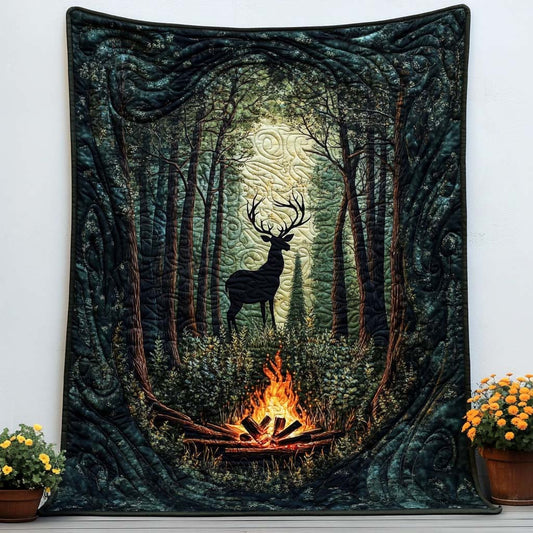 Evening With Deer Quilted Blanket NCU0NT8117