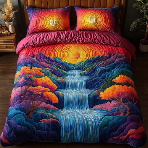 Everflow Falls 3-Piece Quilted Bedding Set NCU0DK5557