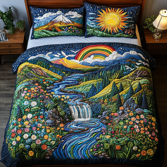 Everflowing Beauty 3-Piece Quilted Bedding Set NCU0DK5253