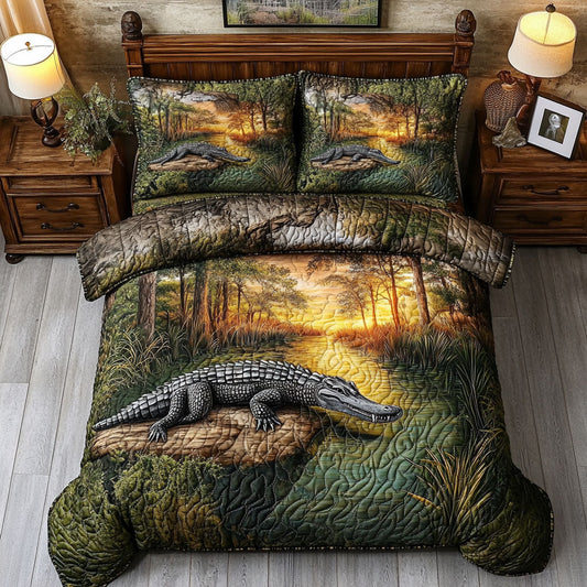 Everglades Adventure 3-Piece Quilted Bedding Set NCU0PT6622