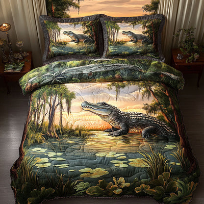 Everglades Hunter 3-Piece Quilted Bedding Set NCU0PT6623
