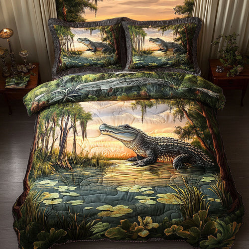 Everglades Hunter 3-Piece Quilted Bedding Set NCU0PT6623