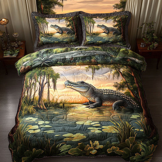 Everglades Hunter 3-Piece Quilted Bedding Set NCU0PT6623
