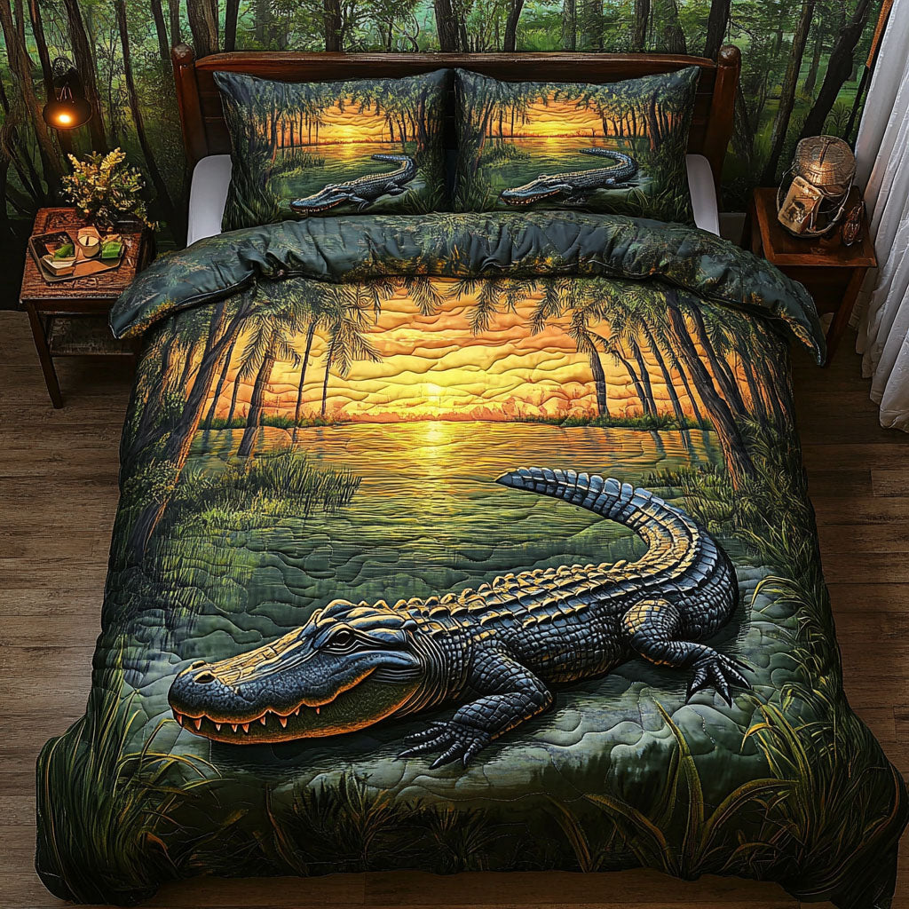 Everglades Majesty 3-Piece Quilted Bedding Set NCU0PT6624