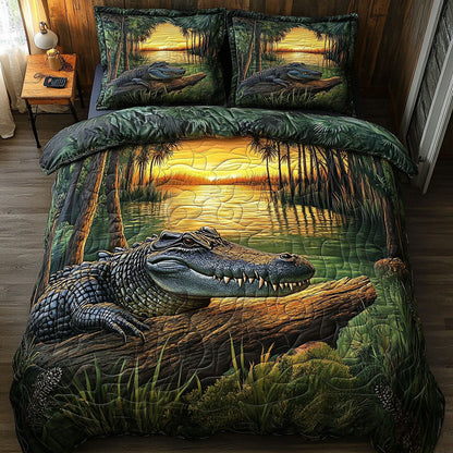 Everglades Pride 3-Piece Quilted Bedding Set NCU0PT6625