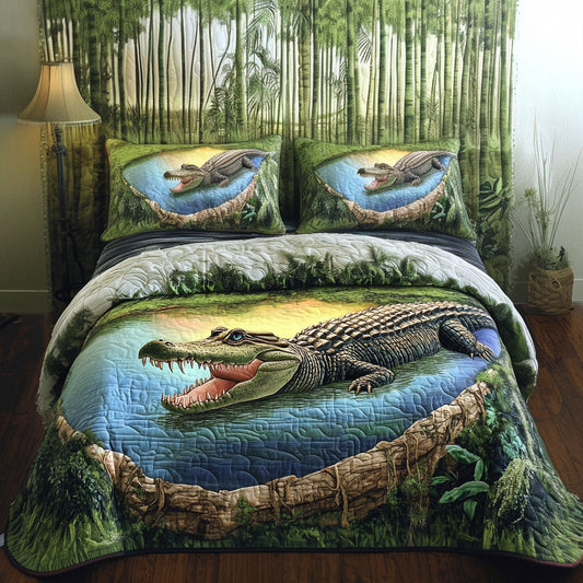 Everglades Trek 3-Piece Quilted Bedding Set NCU0PT6626