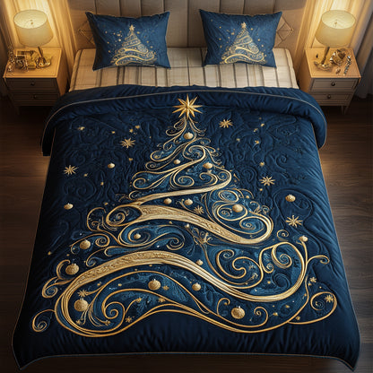 Christmas Tree 3-Piece Quilted Bedding Set NCU0VT341