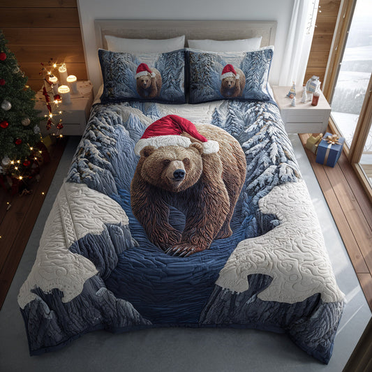 Evergreen Bear Trail 3-Piece Quilted Bedding Set NCU0HH1404