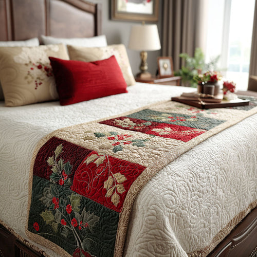 Evergreen Berry Mix Quilted Bed Runner NCU0PT10572