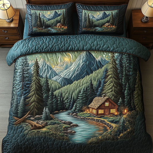 Evergreen Bliss 3-Piece Quilted Bedding Set NCU0VH2358