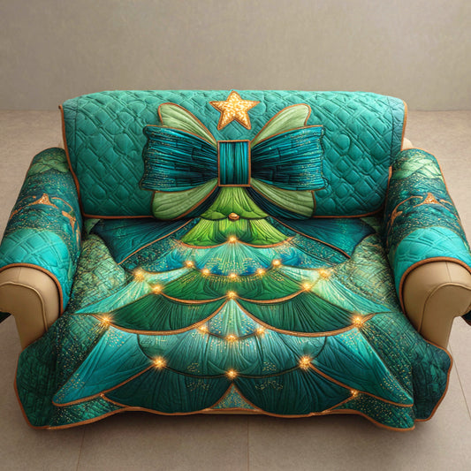 Evergreen Bow Bloom Quilted Sofa Cover NCU0TD1053