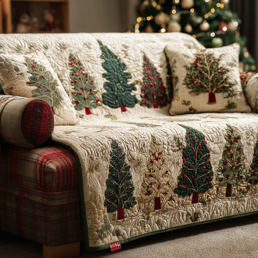 Evergreen Charm Quilted Sofa Cover NCU0TV654