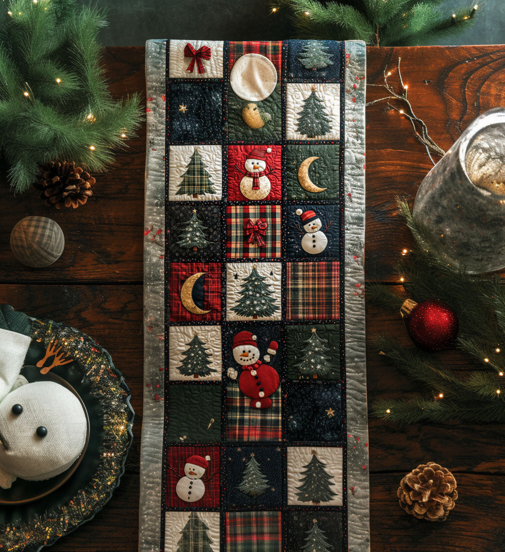 Evergreen Christmas Wishes Quilted Table Runner NCU0PT1634