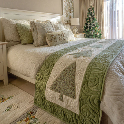 Christmas Tree Quilted Bed Runner NCU0VT346