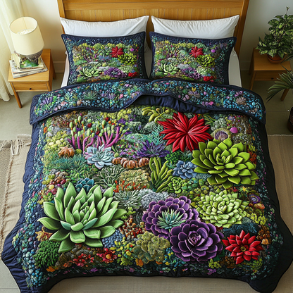Evergreen Elegance 3-Piece Quilted Bedding Set NCU0DK5799