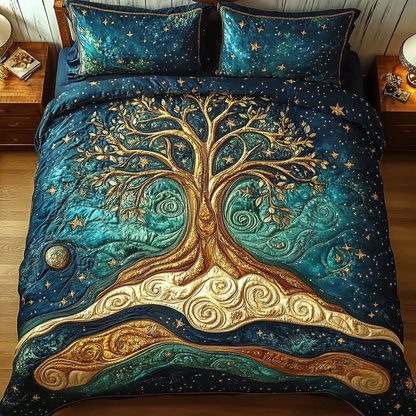 Evergreen Essence 3-Piece Quilted Bedding Set NCU0VL852