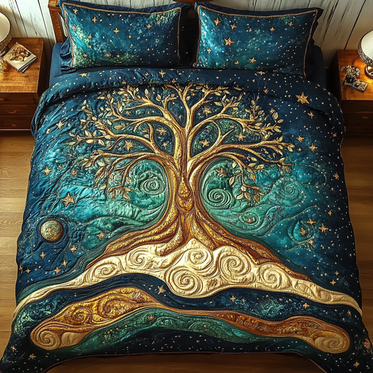 Evergreen Essence 3-Piece Quilted Bedding Set NCU0VL852