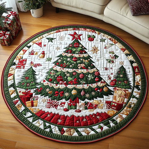 Evergreen Festivity Quilted Round Mat NCU0NT1240