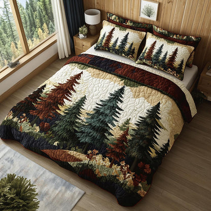 Evergreen Forest 3-Piece Quilted Bedding Set NCU0DV9519