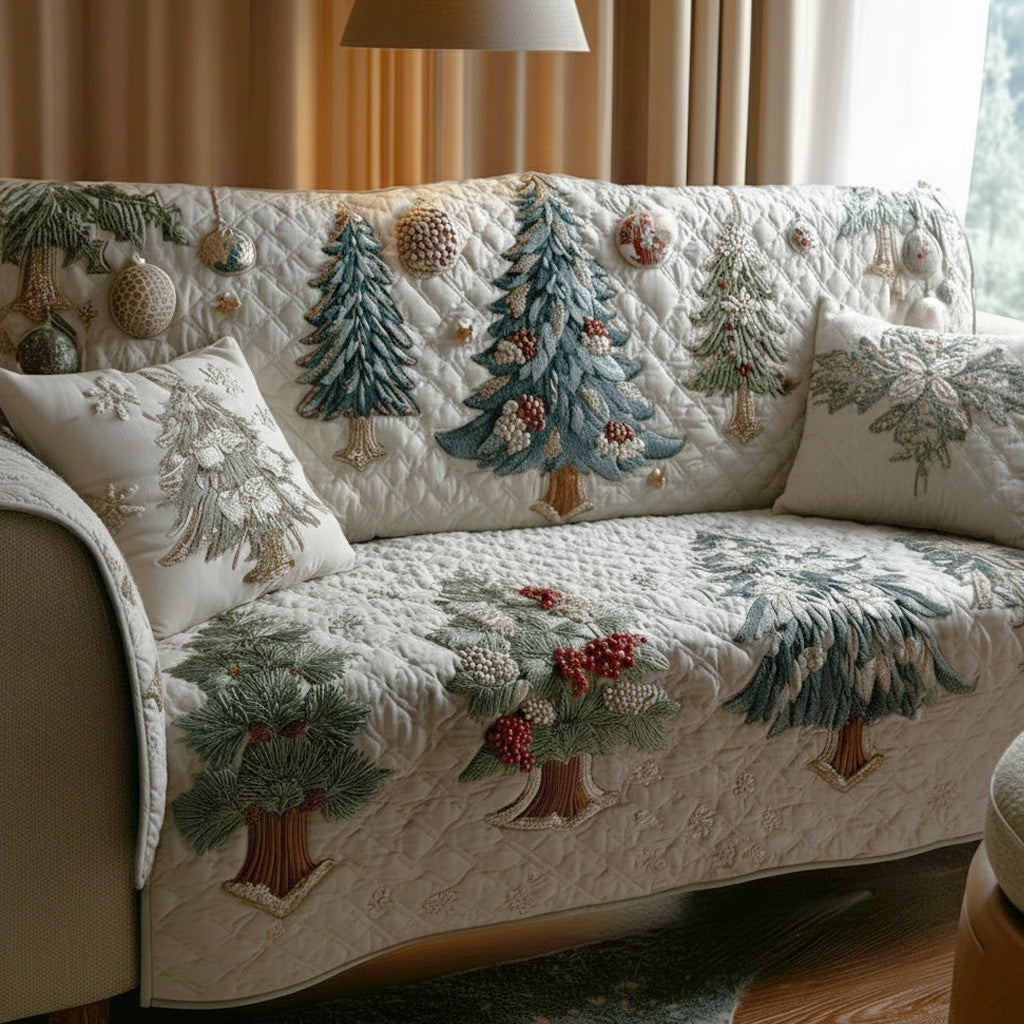 Evergreen Forest Dream Quilted Sofa Cover NCU0PT10592