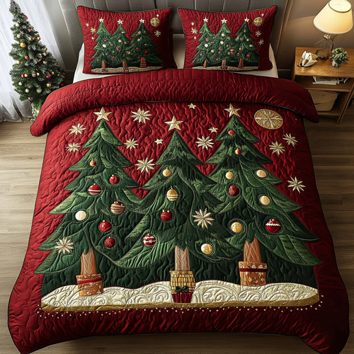 Evergreen Glow 3-Piece Quilted Bedding Set NCU0DK10075