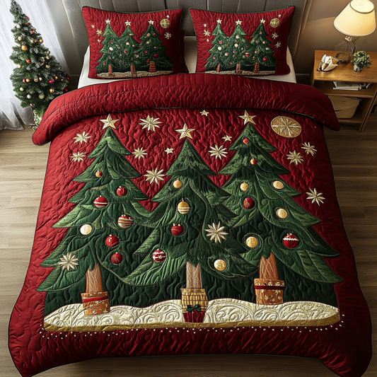 Evergreen Glow 3-Piece Quilted Bedding Set NCU0DK10075