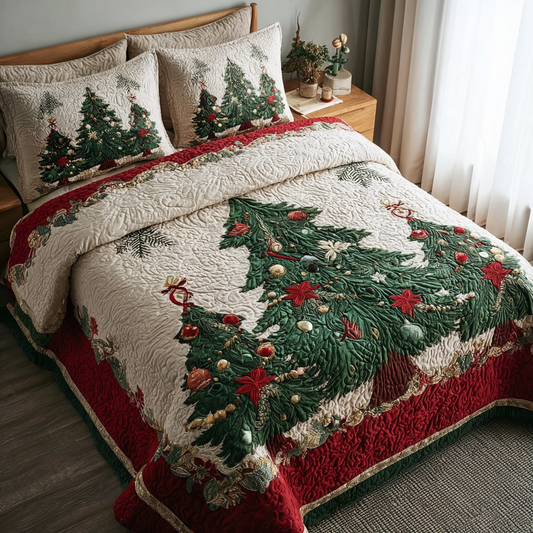 Evergreen Glow 3-Piece Quilted Bedding Set NCU0DK10462