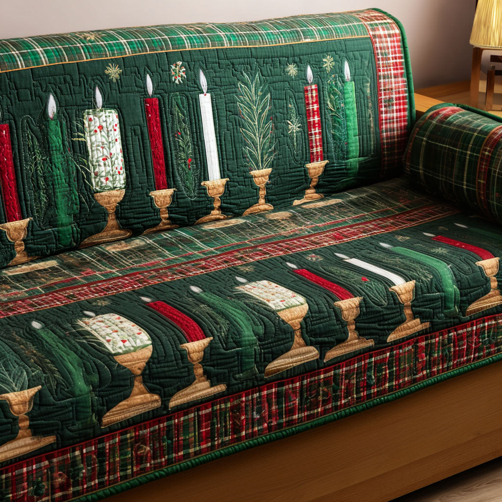 Evergreen Glow Quilted Sofa Cover NCU0PT9672