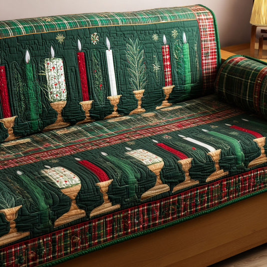 Evergreen Glow Quilted Sofa Cover NCU0PT9672