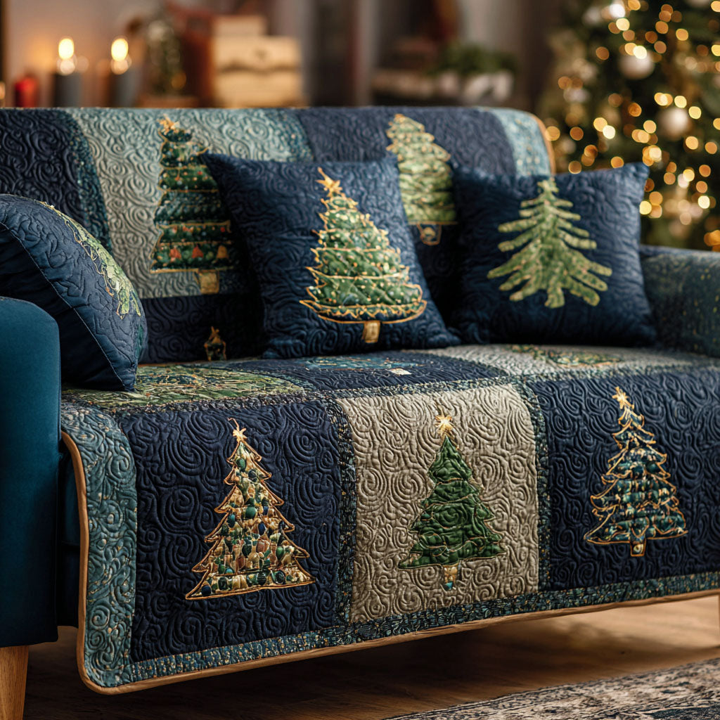 Christmas Tree Quilted Sofa Cover NCU0VT356