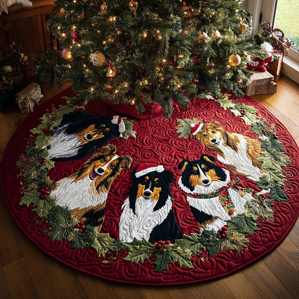 Evergreen Herd Christmas Quilted Tree Skirt NCU0DV8390