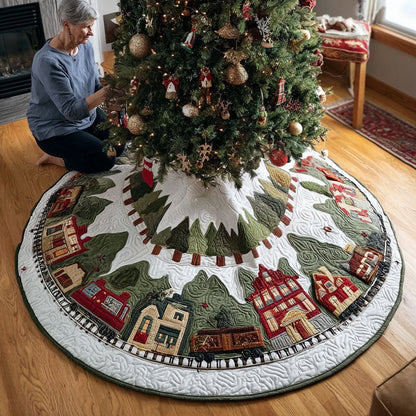 Evergreen Hollow Christmas Quilted Tree Skirt NCU0PT10274