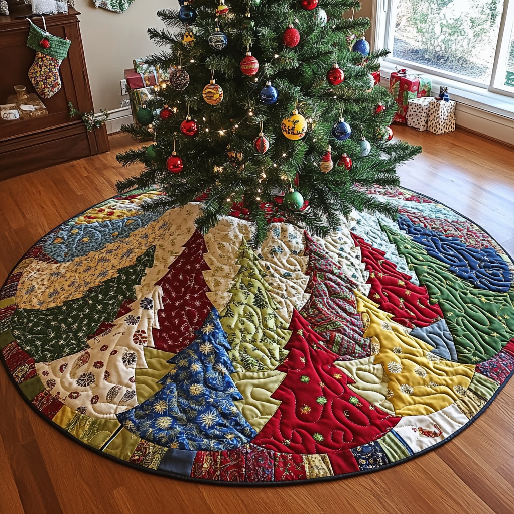 Evergreen Magic Christmas Quilted Tree Skirt NCU0DK10329