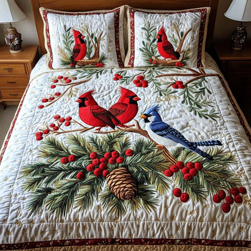 Evergreen Pair 3-Piece Quilted Bedding Set NCU0NT2327