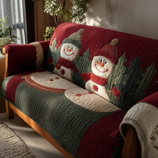 Evergreen Snowmates Quilted Sofa Cover NCU0PT10370