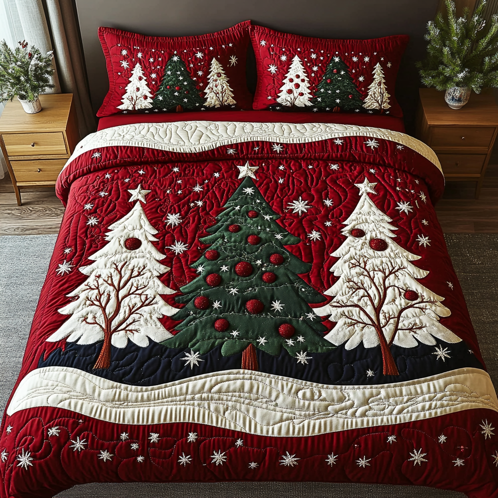 Evergreen Star 3-Piece Quilted Bedding Set NCU0DK11032