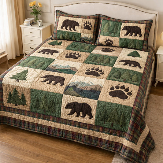 Evergreen Wilderness 3-Piece Quilted Bedding Set NCU0TV1714