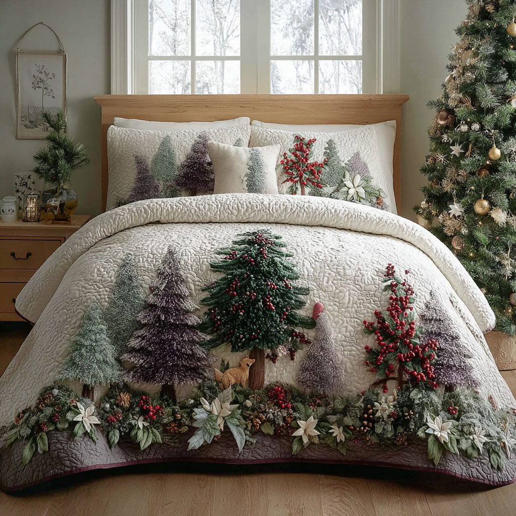 Evergreen Winterland 3-Piece Quilted Bedding Set NCU0PT10678