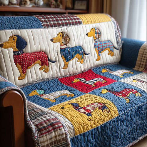Everyday Dachshund Quilted Sofa Cover NCU0TD2135